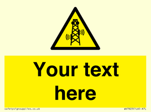Custom warning RF radiation transmitter